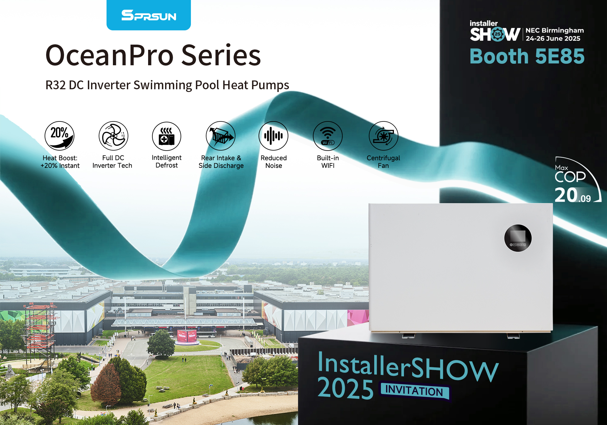 Oceanpro Series DC Inverter Pool Tepelné čerpadlo