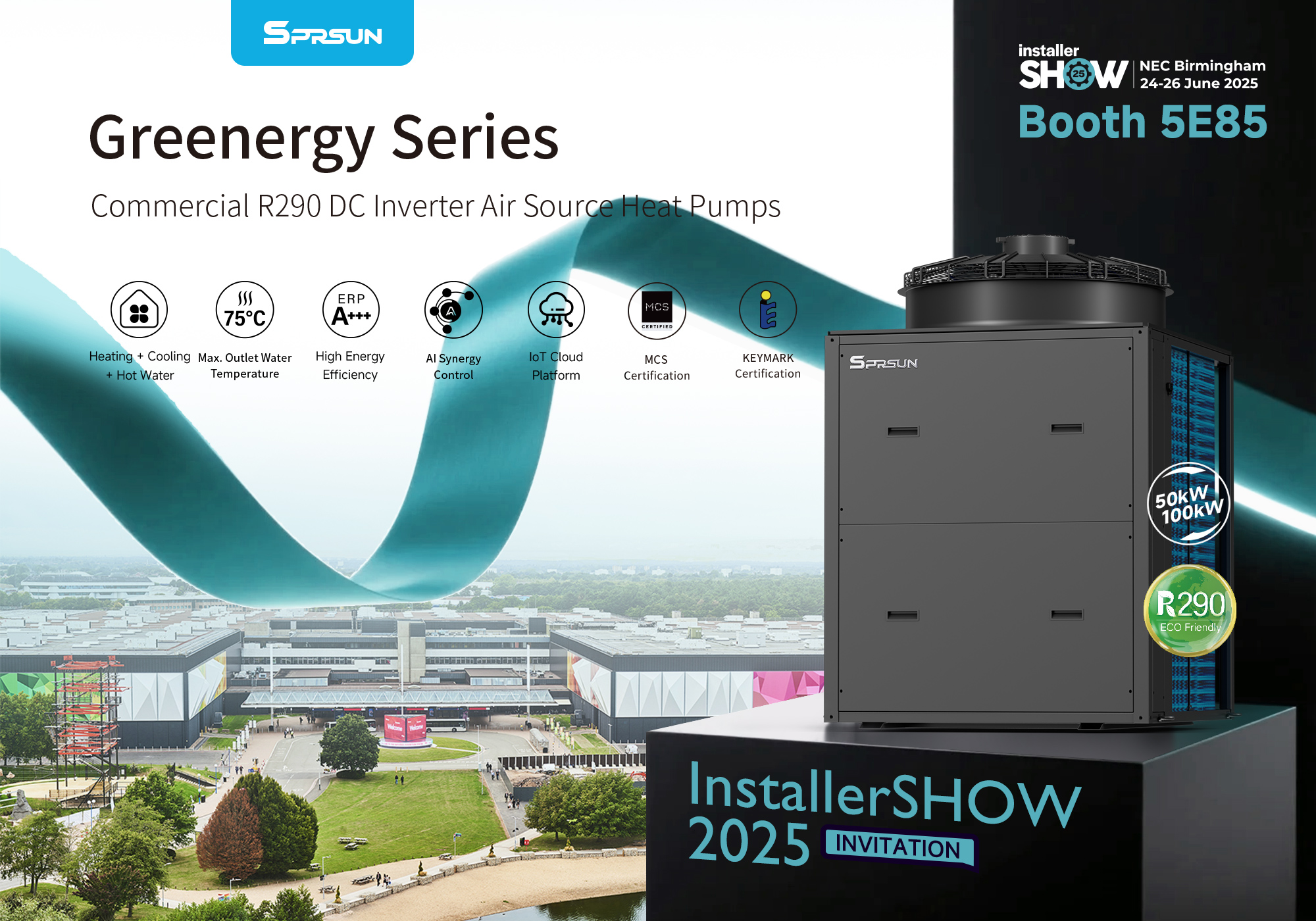 R290 DC Střídač komerční tepelné čerpadlo zdroje vzduchu