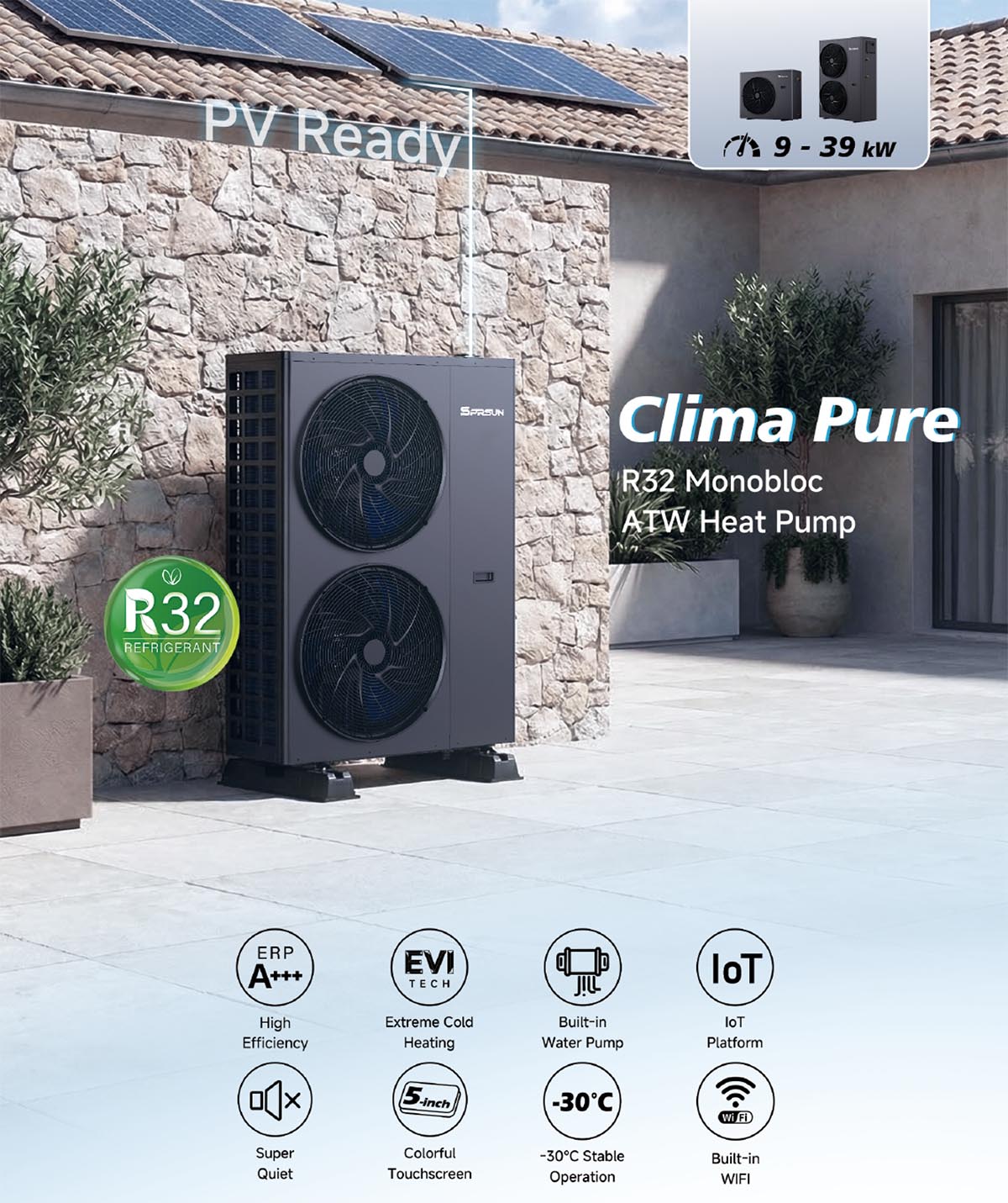 Multifunkčn&iacute; tepeln&eacute; čerpadlo R32 (Clima Pure)